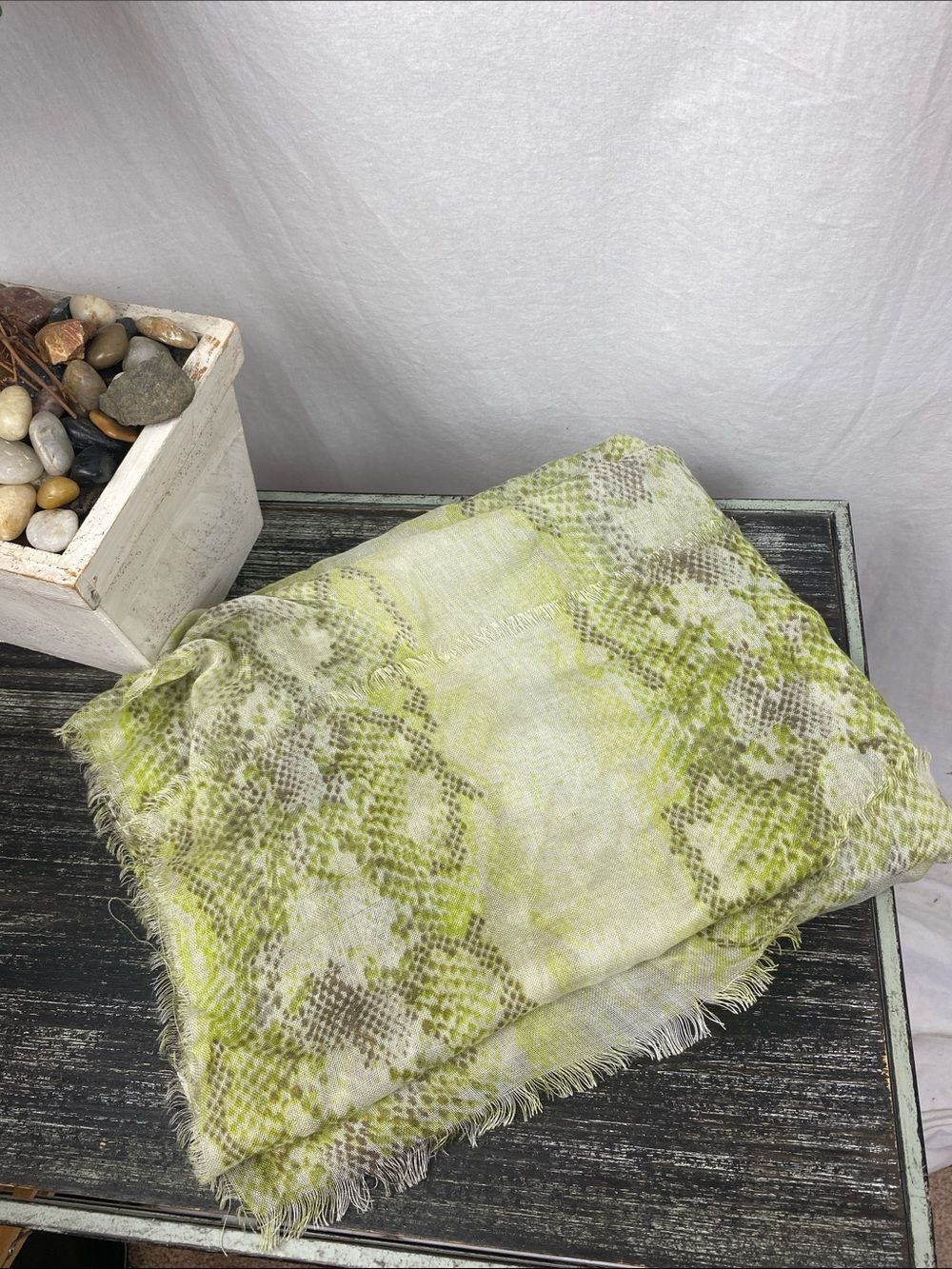 Old Navy Green Snake Animal Print Rectangular Scarve